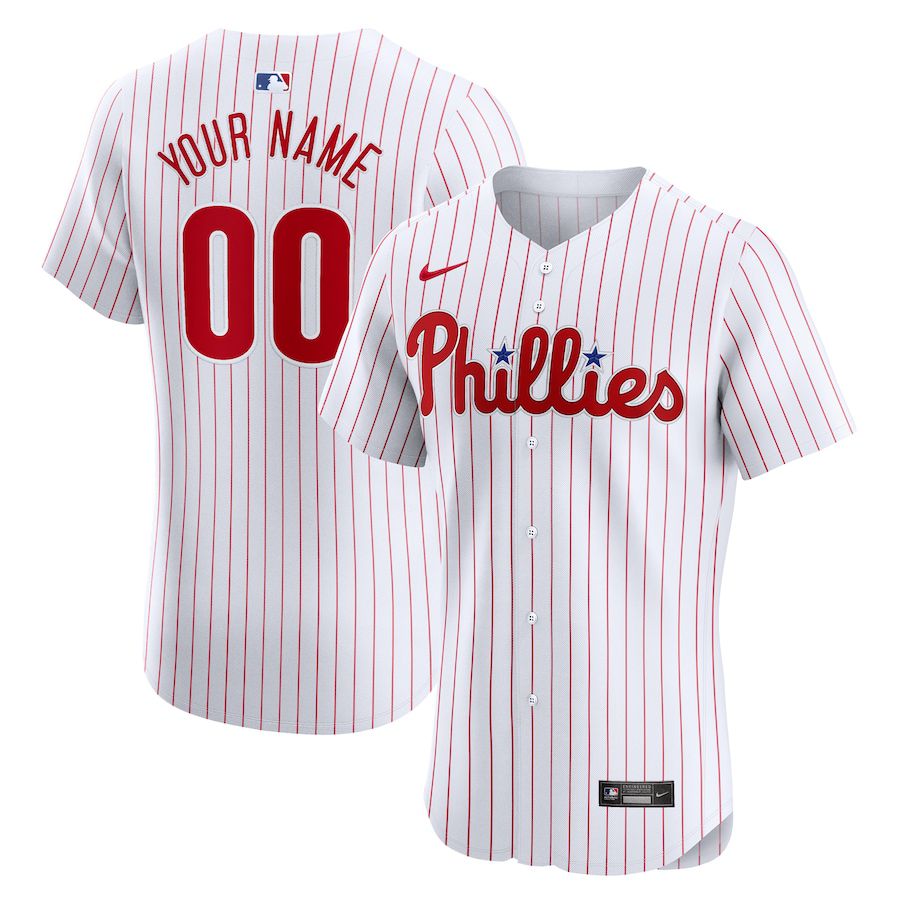 Men Philadelphia Phillies Nike White Home Elite Custom MLB Jersey